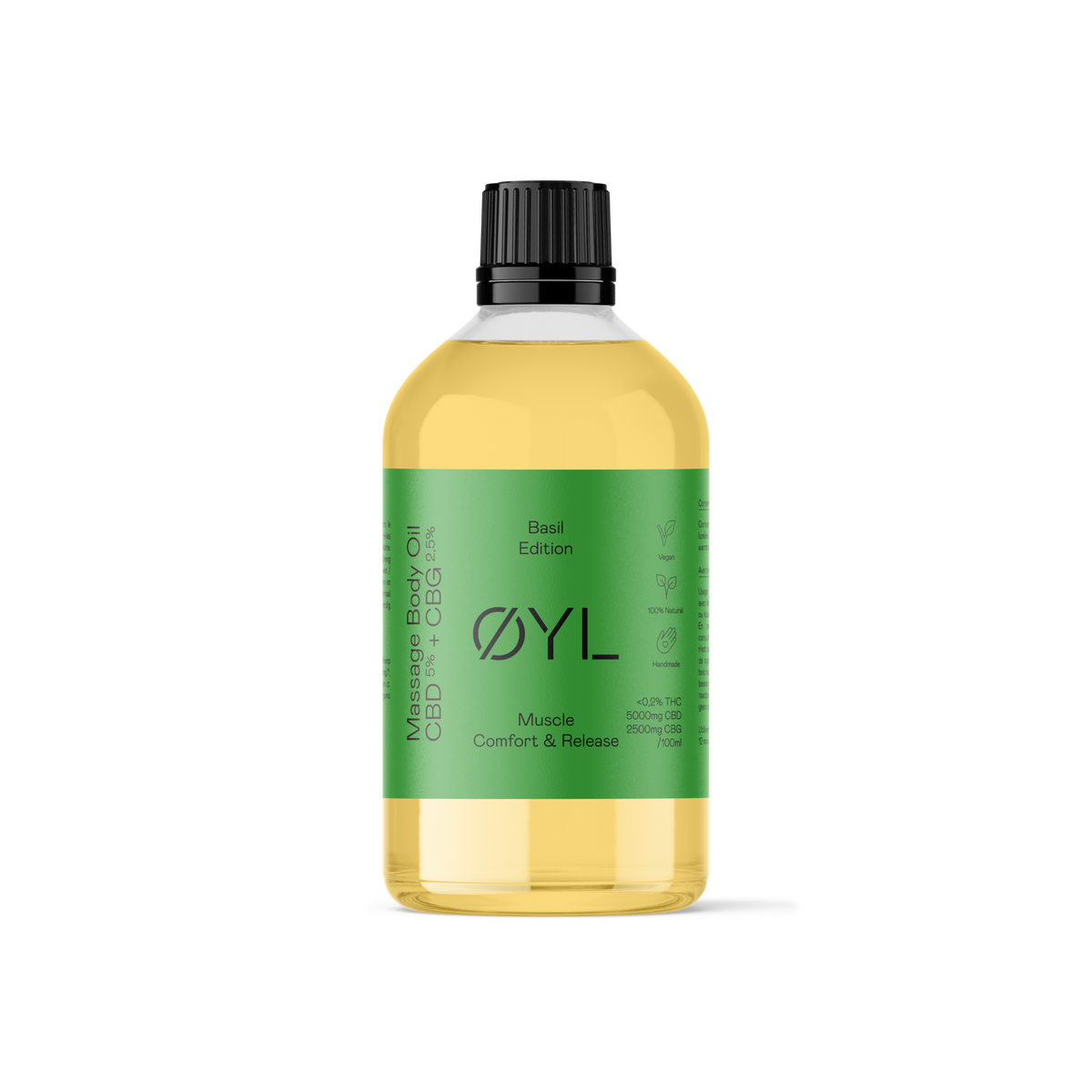 Confort Musculaire<br>Huile de Massage Biologique<br>Basilique Exotique CBD/CBG - 100ml-0