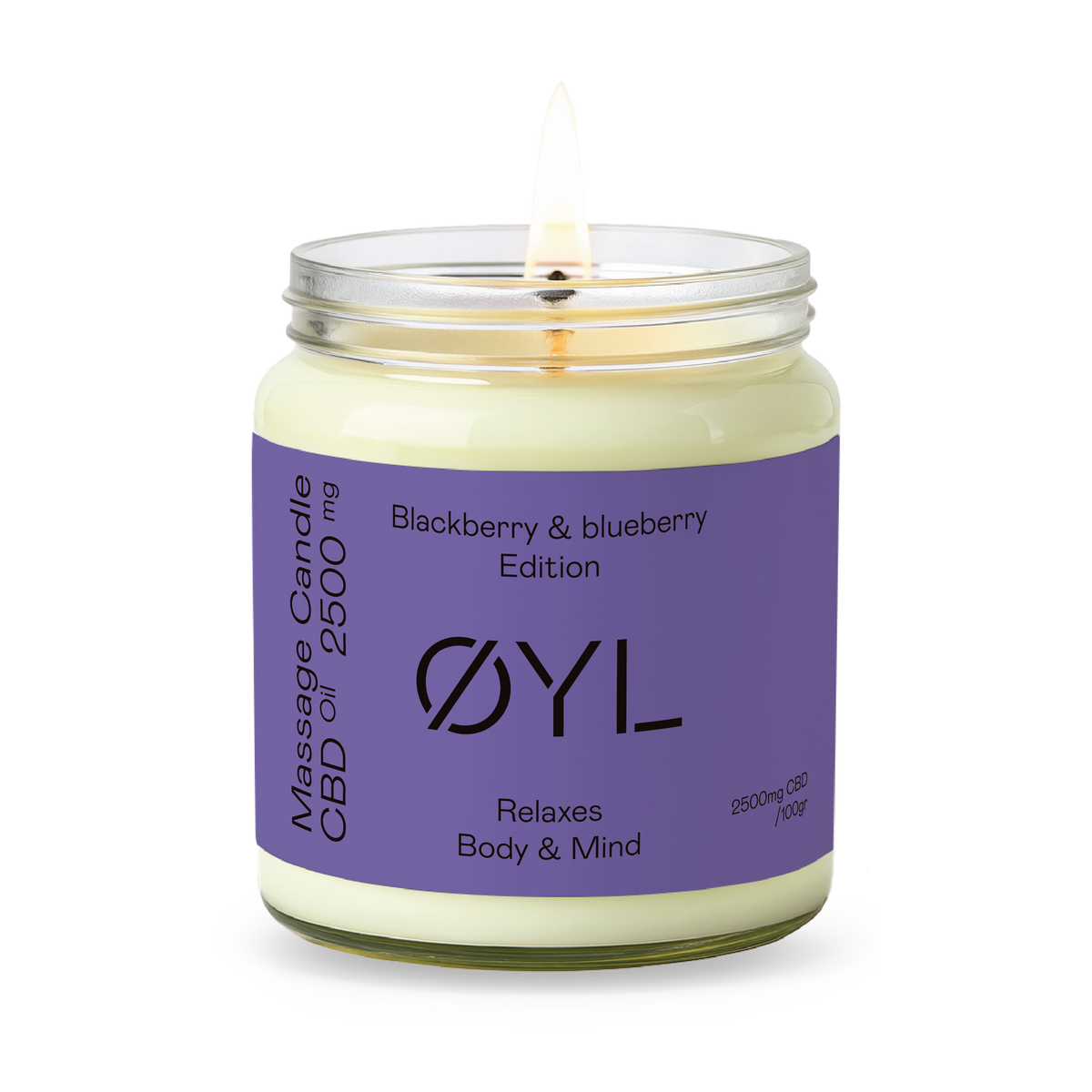 Bougie de massage Mûre-Myrtille<br>CBD Spectre Large 100g-0