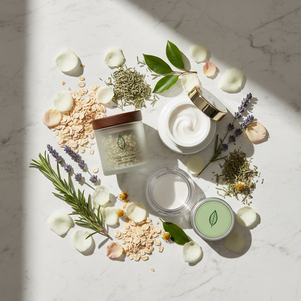 Huidverzorging overige producten lifestyle flat lay