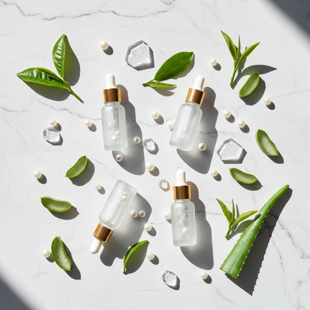 Serum lifestyle flat lay
